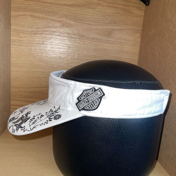 Harley Davidson White Skull Print Women's Visor - Picture 6 of 14